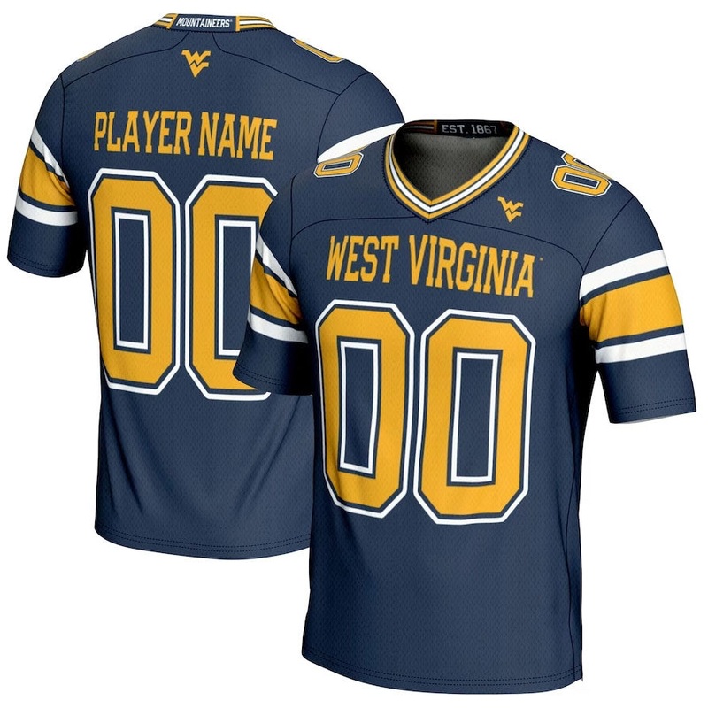 W.Virginia Mountaineers GameDay Greats NIL Pick-A-Player Football Jersey – Navy American College Jerseys