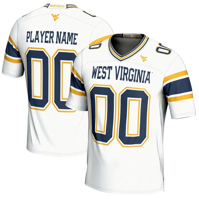 W.Virginia Mountaineers GameDay Greats NIL Pick-A-Player Football Jersey – White American College Jerseys