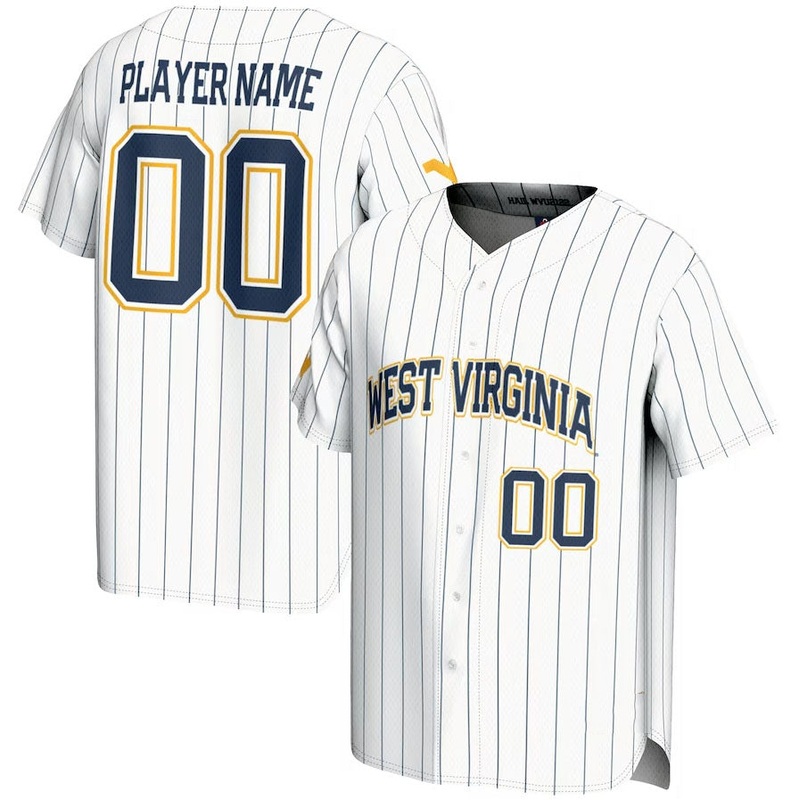 W.Virginia Mountaineers GameDay Greats NIL Pick-A-Player Lightweight Baseball Jersey – White American College Jerseys