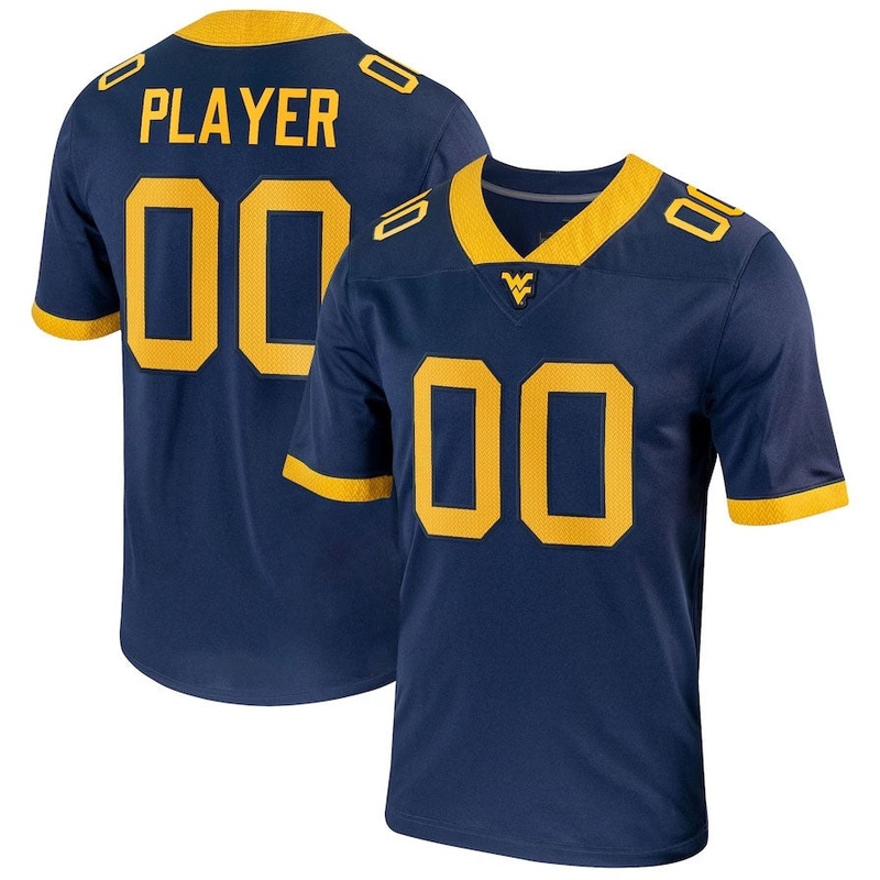W.Virginia Mountaineers Pick-A-Player NIL Replica Football Jersey – Navy American College Jerseys
