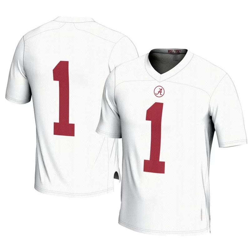 #1 A.Crimson Tide GameDay Greats Football Jersey – White Stitched American College Jerseys