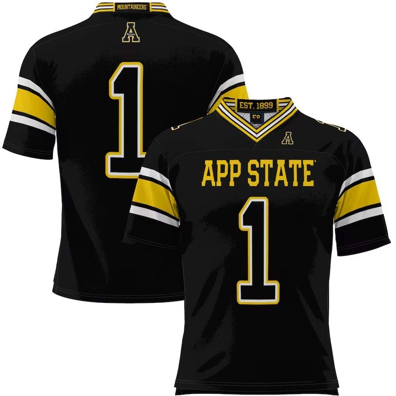 #1 A.State Mountaineers GameDay Greats Endzone Football Jersey – Black Stitched American College Jerseys