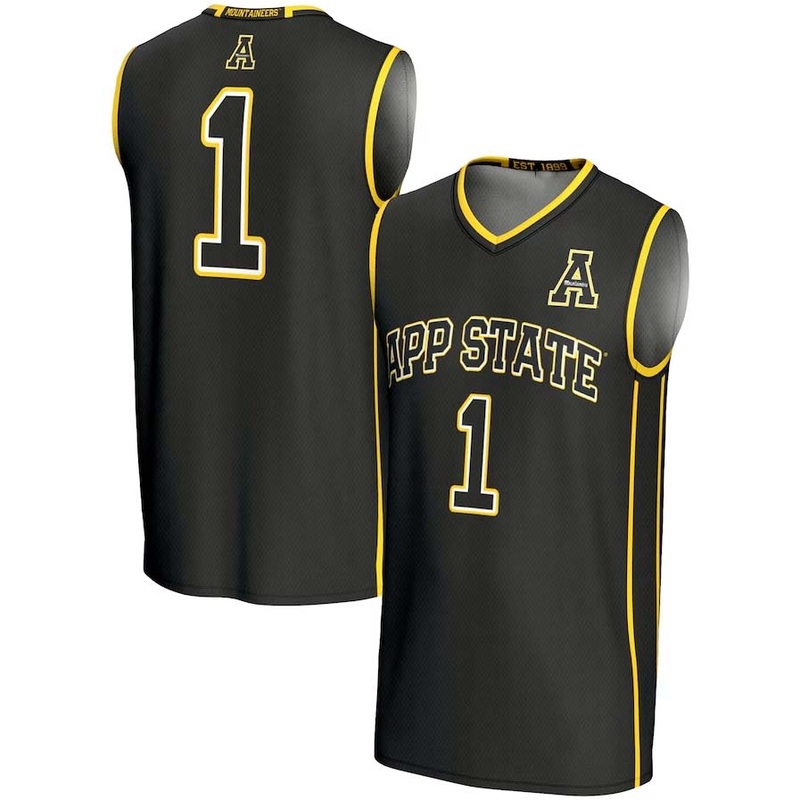 #1 A.State Mountaineers GameDay Greats Lightweight Basketball Jersey – Black Stitched American College Jerseys