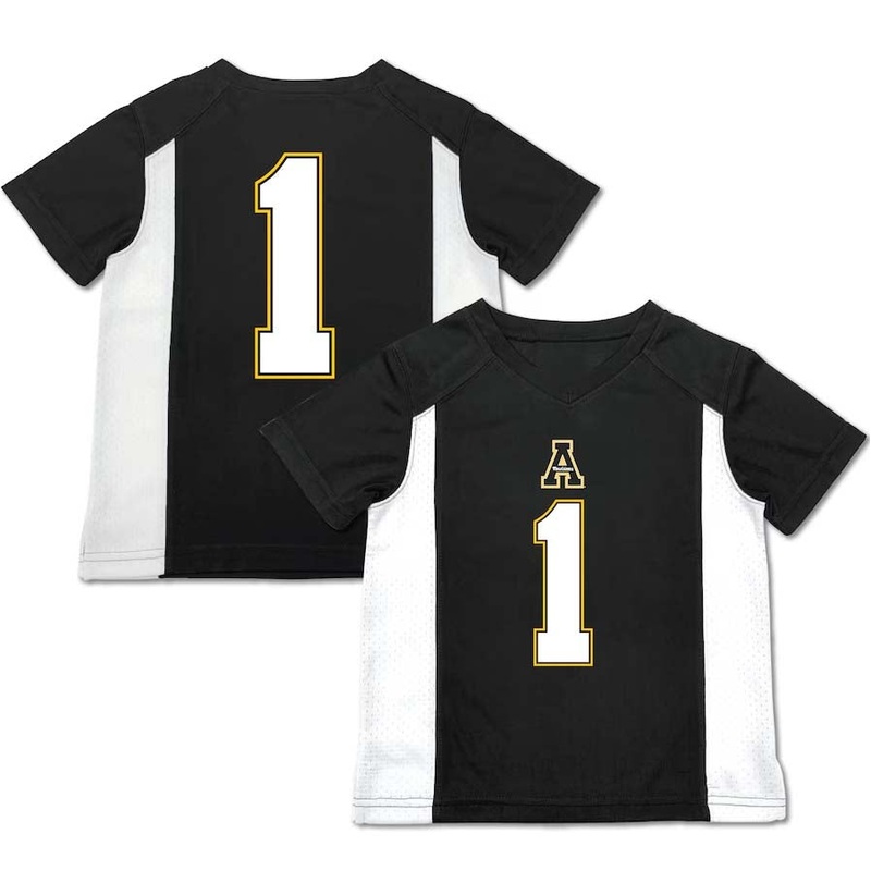 #1 A.State Mountaineers Garb Toddler Football Jersey – Black Stitched American College Jerseys