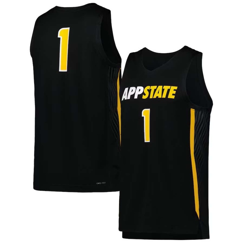 #1 A.State Mountaineers Replica Basketball Jersey – Black Stitched American College Jerseys