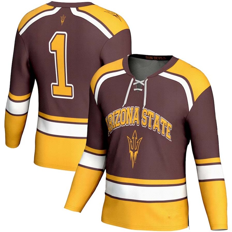 #1 A.State Sun Devils GameDay Greats Ice Hockey Fashion Jersey – Maroon Stitched American College Jerseys