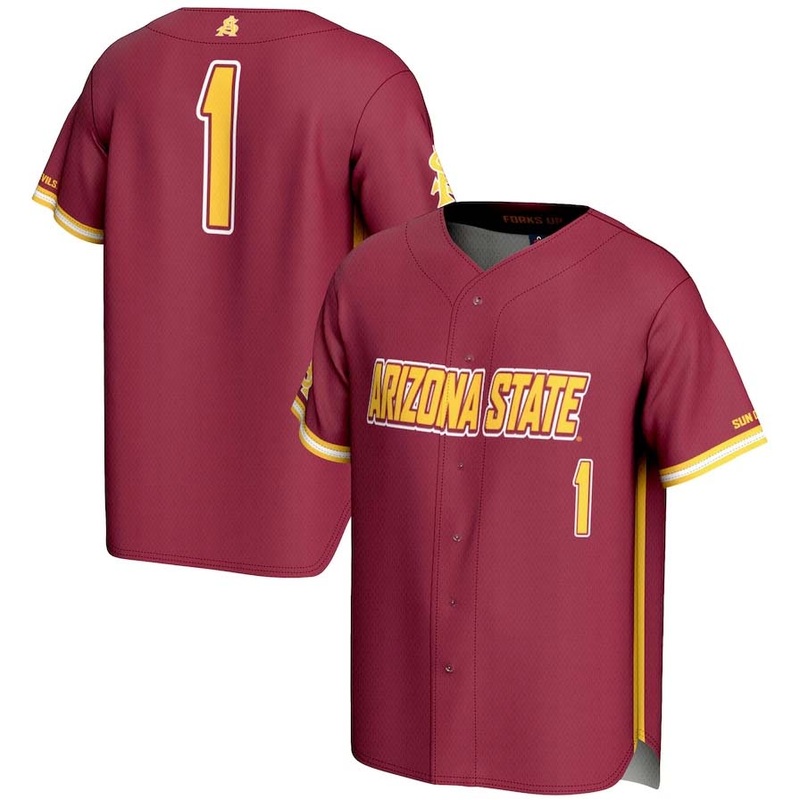 #1 A.State Sun Devils GameDay Greats Lightweight Baseball Jersey – Maroon Stitched American College Jerseys
