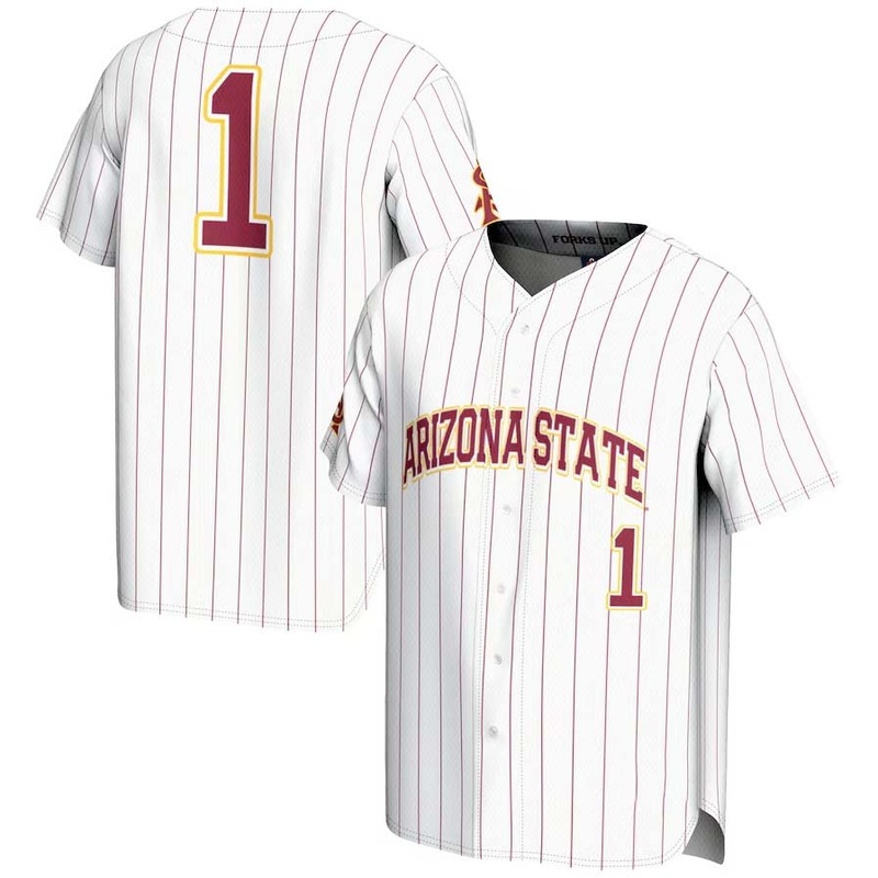 #1 A.State Sun Devils GameDay Greats Lightweight Baseball Jersey – White Stitched American College Jerseys