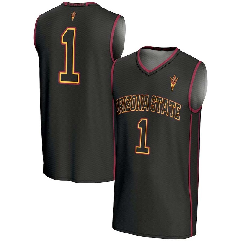 #1 A.State Sun Devils GameDay Greats Lightweight Basketball Jersey – Black Stitched American College Jerseys