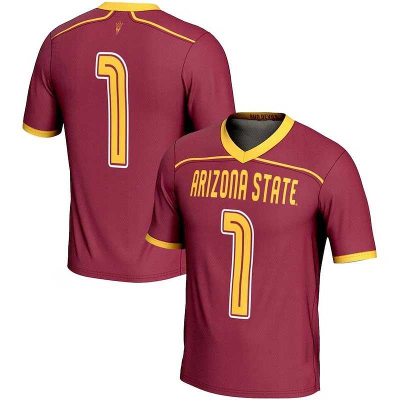 #1 A.State Sun Devils GameDay Greats Lightweight Lacrosse Jersey – Maroon Stitched American College Jerseys
