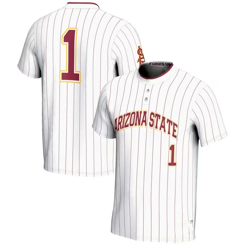 #1 A.State Sun Devils GameDay Greats Lightweight Softball Jersey – White Stitched American College Jerseys