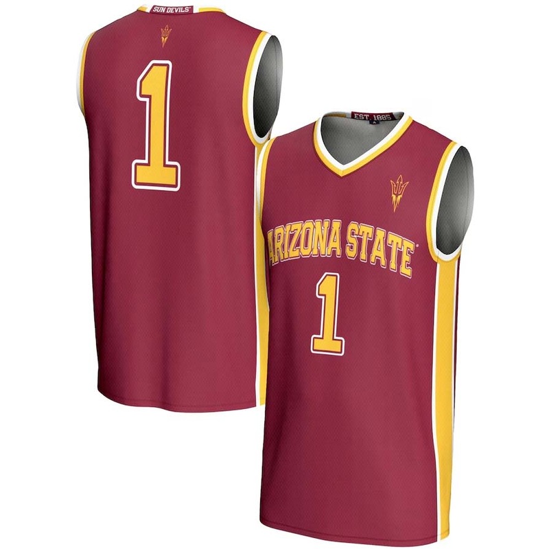 #1 A.State Sun Devils GameDay Greats Unisex Lightweight Basketball Jersey – Maroon Stitched American College Jerseys
