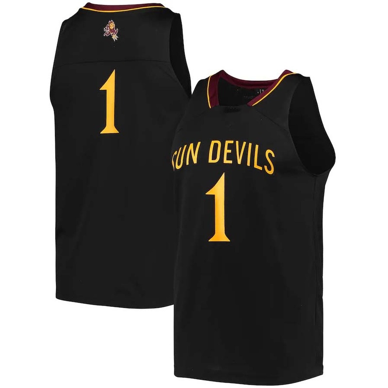 #1 A.State Sun Devils Reverse Retro Jersey – Black Stitched American College Jerseys