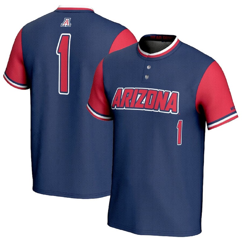#1 A.Wildcats GameDay Greats Unisex Lightweight Softball Fashion Jersey – Navy/Red Stitched American College Jerseys