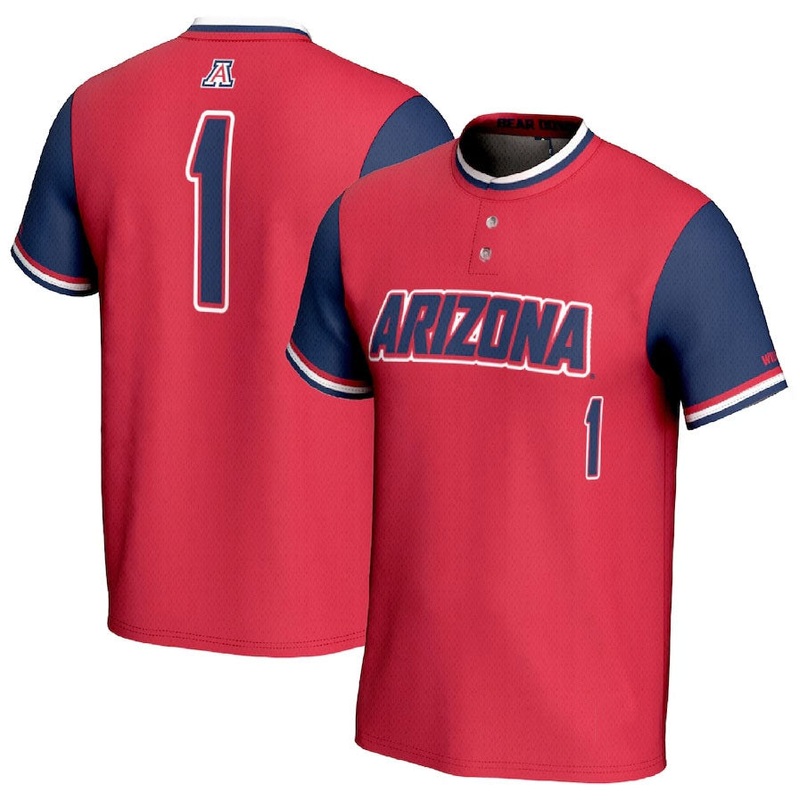 #1 A.Wildcats GameDay Greats Unisex Lightweight Softball Fashion Jersey – Red/Navy Stitched American College Jerseys