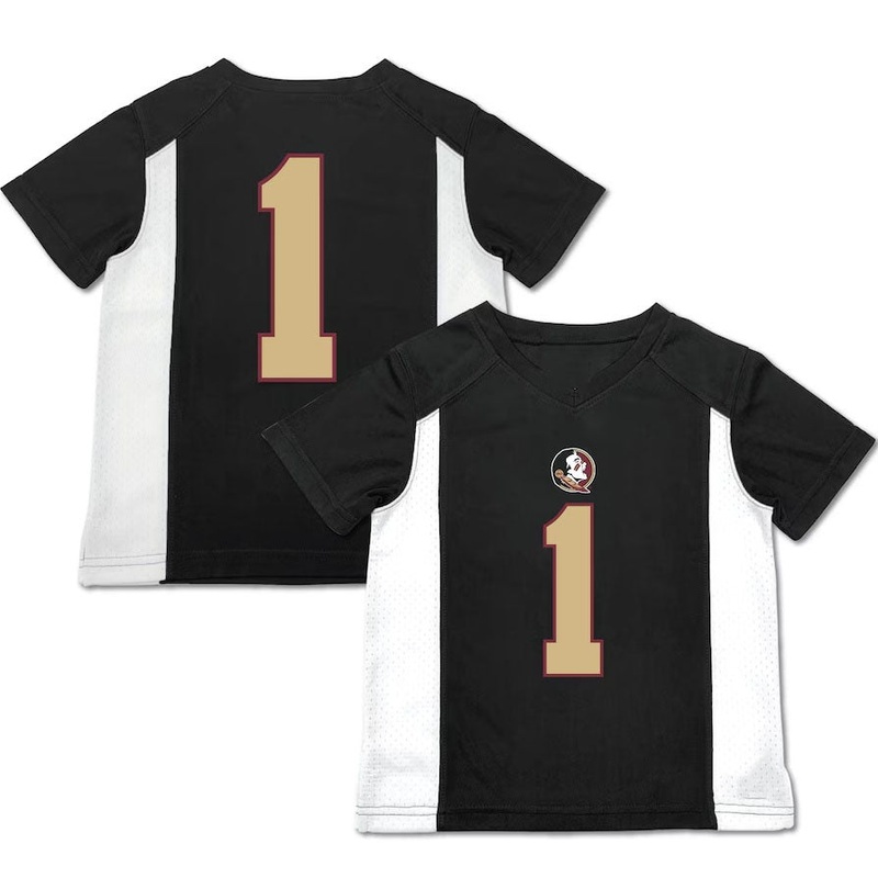 #1 F.State Seminoles Garb Toddler Football Jersey – Black American College Jerseys