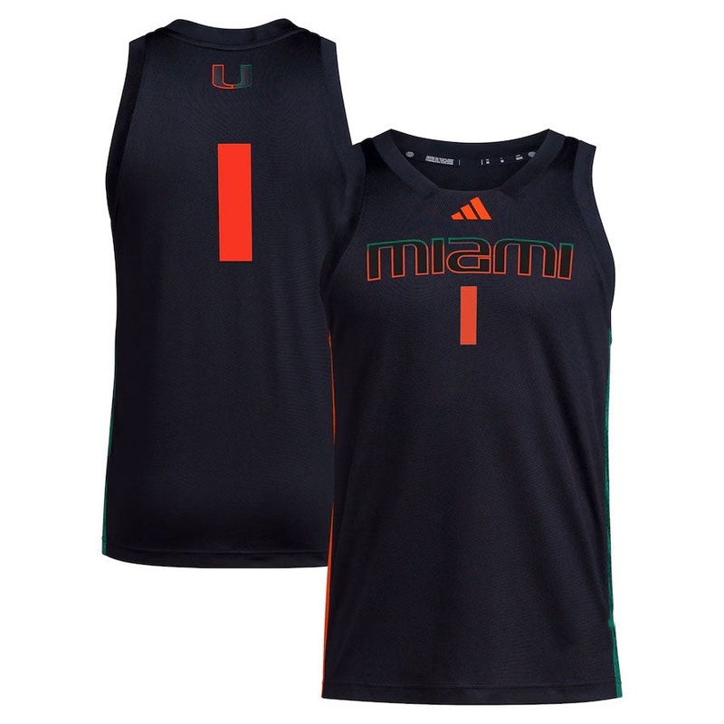 #1 M.Hurricanes Swingman Jersey – Black American College Jerseys