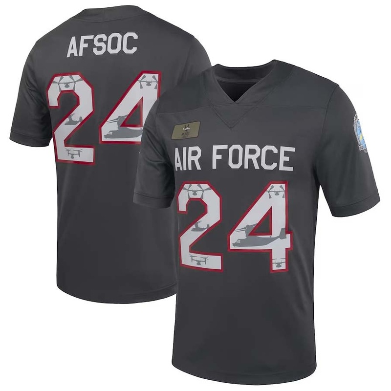 #24 AF.Falcons Special Operations Command Alternate Game Jersey – Anthracite Stitched American College Jerseys