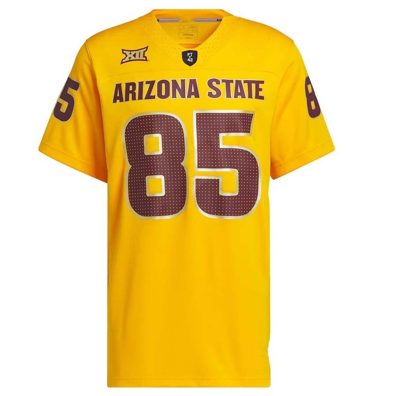 #85 A.State Sun Devils Premier Strategy Jersey – Gold Stitched American College Jerseys