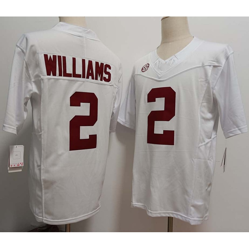 A.Crimson Tide #2 Ryan Williams White FUSE College Stitched Football American College Jerseys