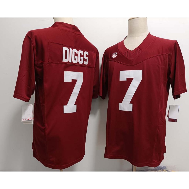A.Crimson Tide #7 Trevon Diggs Red FUSE  American College Jerseys