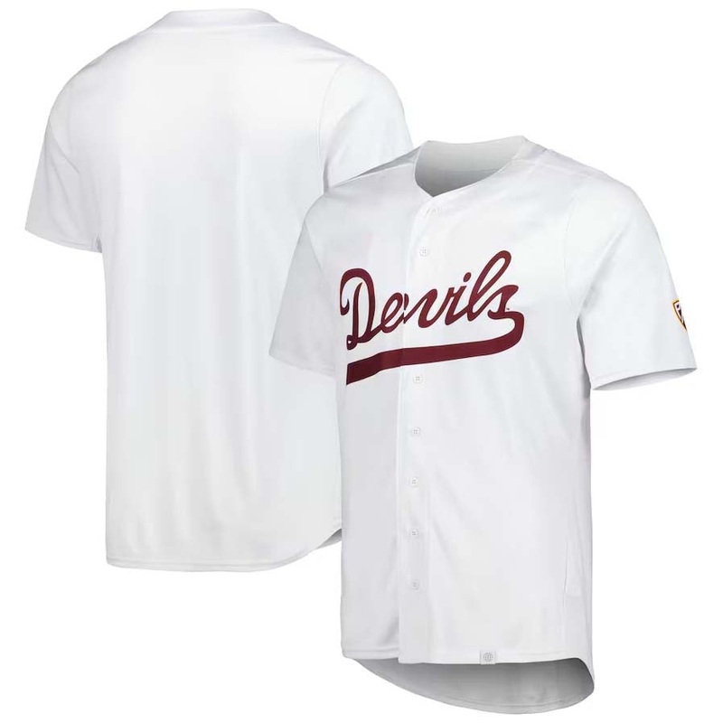 A.State Sun Devils Team Baseball Jersey – White Stitched American College Jerseys