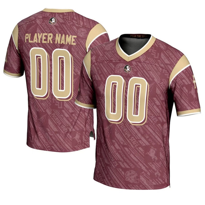 Custom F.State Seminoles GameDay Greats Highlight Print NIL Pick-A-Player Football Jersey – Garnet American College Jerseys