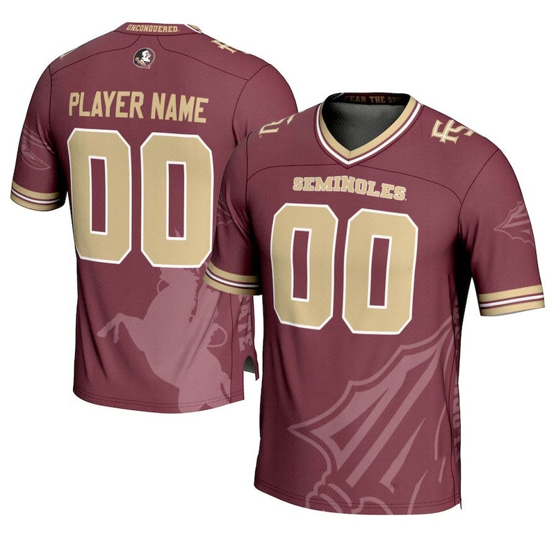 Custom F.State Seminoles GameDay Greats Icon Print NIL Pick-A-Player Football Jersey – Garnet American College Jerseys