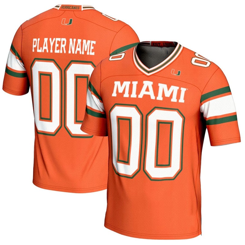 Custom M.Hurricanes GameDay Greats NIL Pick-A-Player Football Jersey – Orange American College Jerseys
