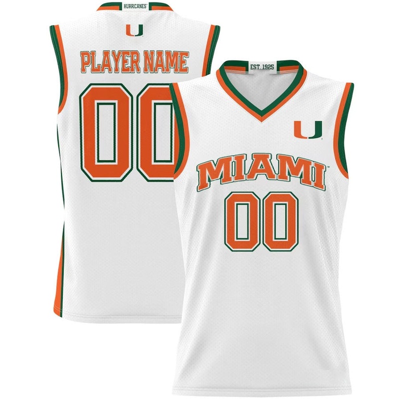 Custom M.Hurricanes GameDay Greats NIL Pick-A-Player Lightweight Basketball Jersey – White American College Jerseys