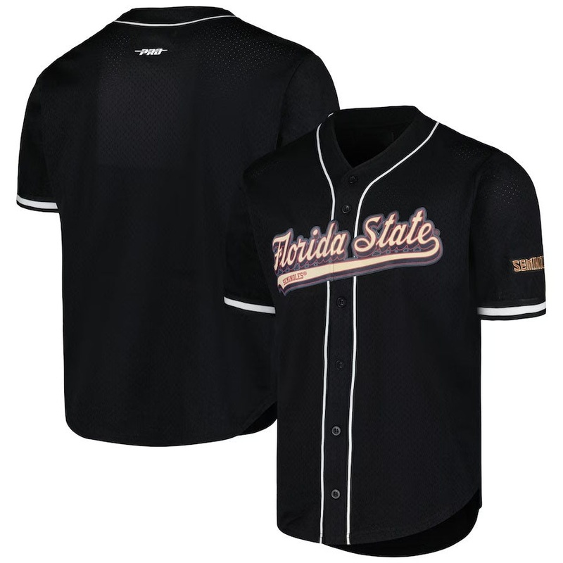 F.State Seminoles Pro Standard Mesh Full-Button Replica Baseball Jersey – Black American College Jerseys