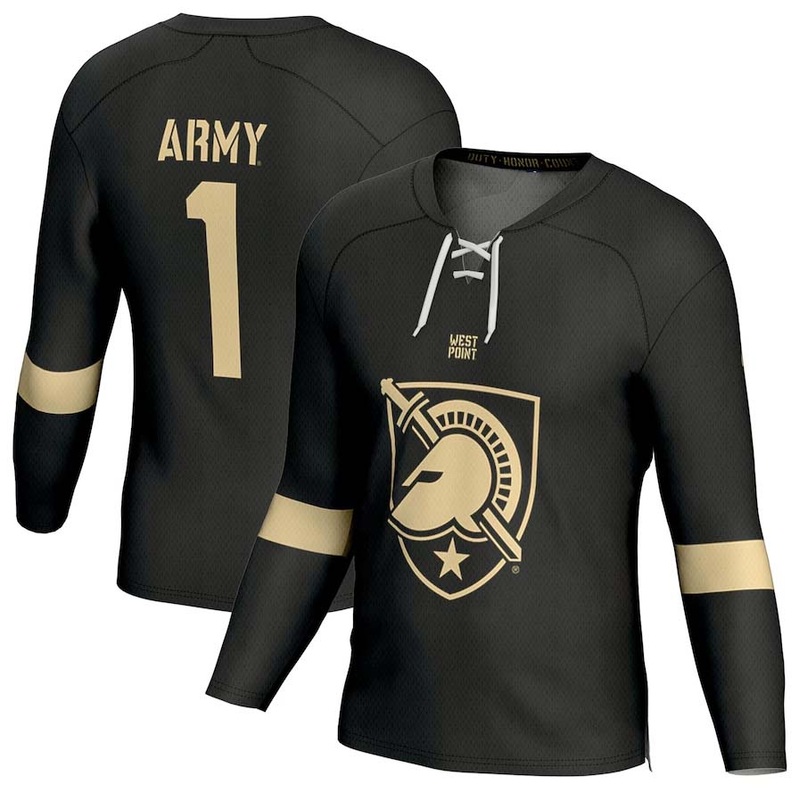 #1 A.Black Knights GameDay Greats Hockey Fashion Jersey – Black Stitched American College Jerseys