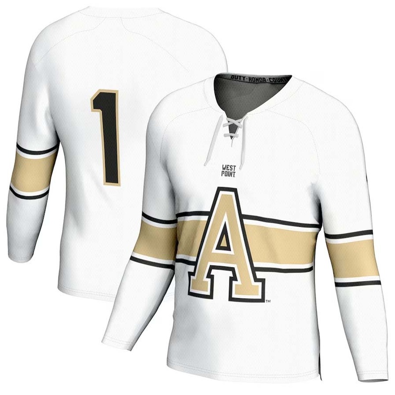 #1 A.Black Knights GameDay Greats Hockey Fashion Jersey – White Stitched American College Jerseys