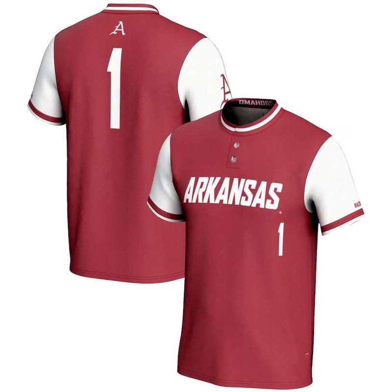 #1 A.Razorbacks GameDay Greats Lightweight Softball Jersey – Crimson Stitched American College Jerseys