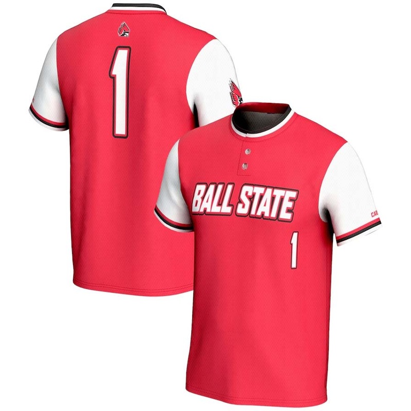 #1 B.State Cardinals GameDay Greats Lightweight Softball Jersey – Red Stitched American College Jerseys