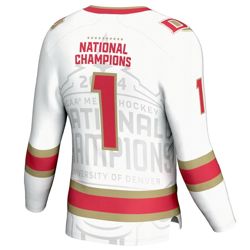 #1 D.Pioneers GameDay Greats  2024 ce Hockey National Champions Fashion Jersey – White American College Jerseys