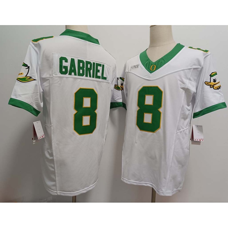 O.Ducks #8 Dillon Gabriel White 2024 FUSE Football Stitched American College Jerseys