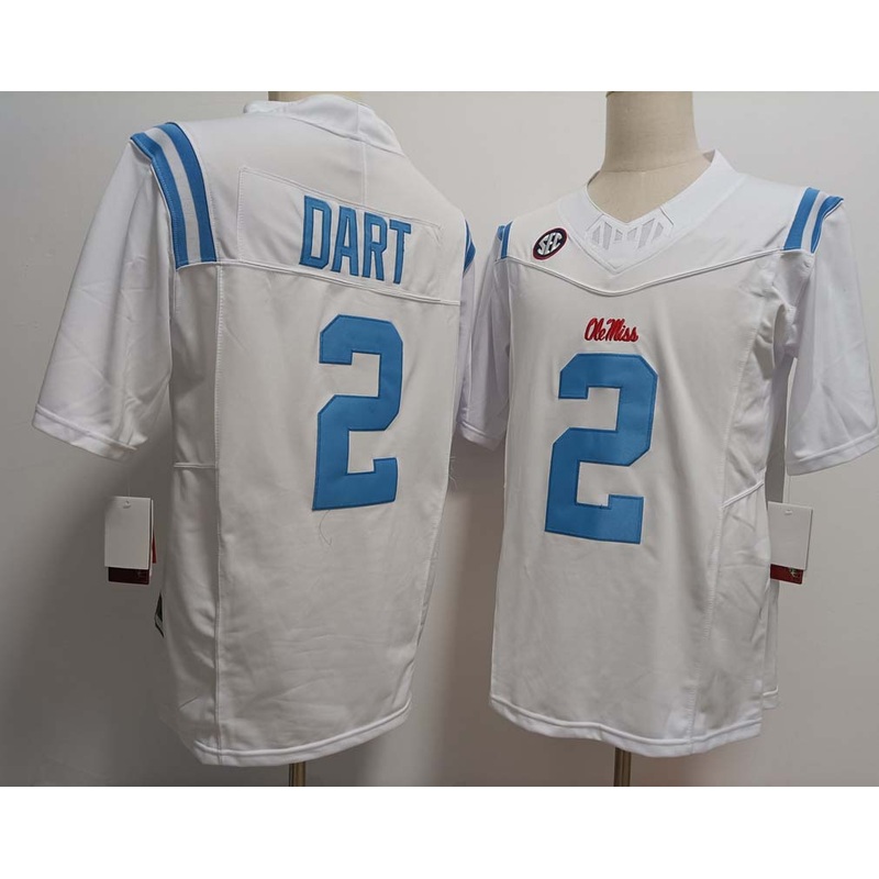 O.Miss Rebels #2 Jaxson Dart White 2024 F.U.S.E Football Stitched American College Jerseys
