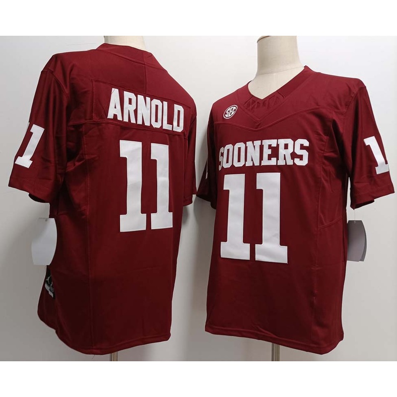 O.Sooners #11 Jackson Arnold Red FUSE  Stitched American College Jerseys