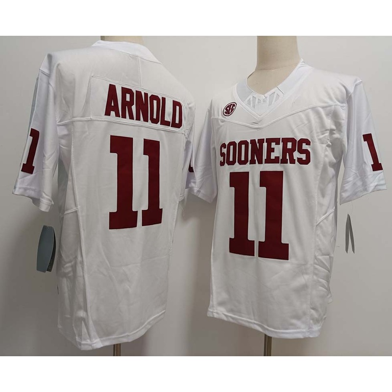 O.Sooners #11 Jackson Arnold White FUSE Stitched American College Jerseys