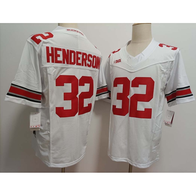 O.State Buckeyes #32 TreVeyon Henderson White FUSE Stitched American College Jerseys