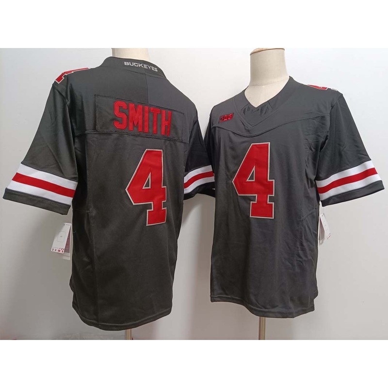 O.State Buckeyes #4 Jeremiah Smith Black FUSE Football Stitched American College Jerseys