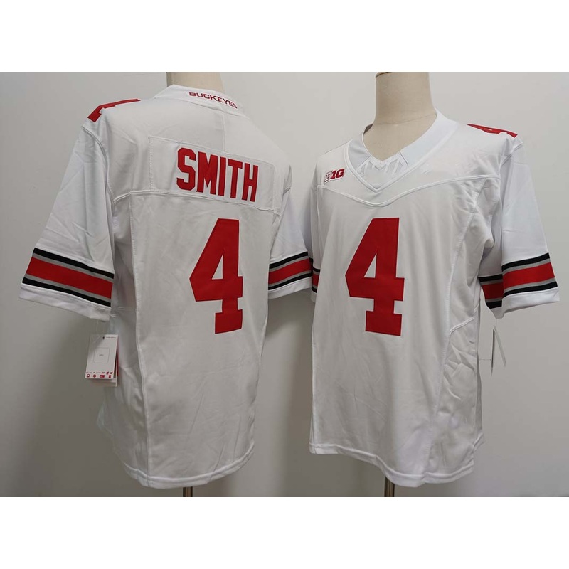 O.State Buckeyes #4 Jeremiah Smith White FUSE Stitched American College Jerseys