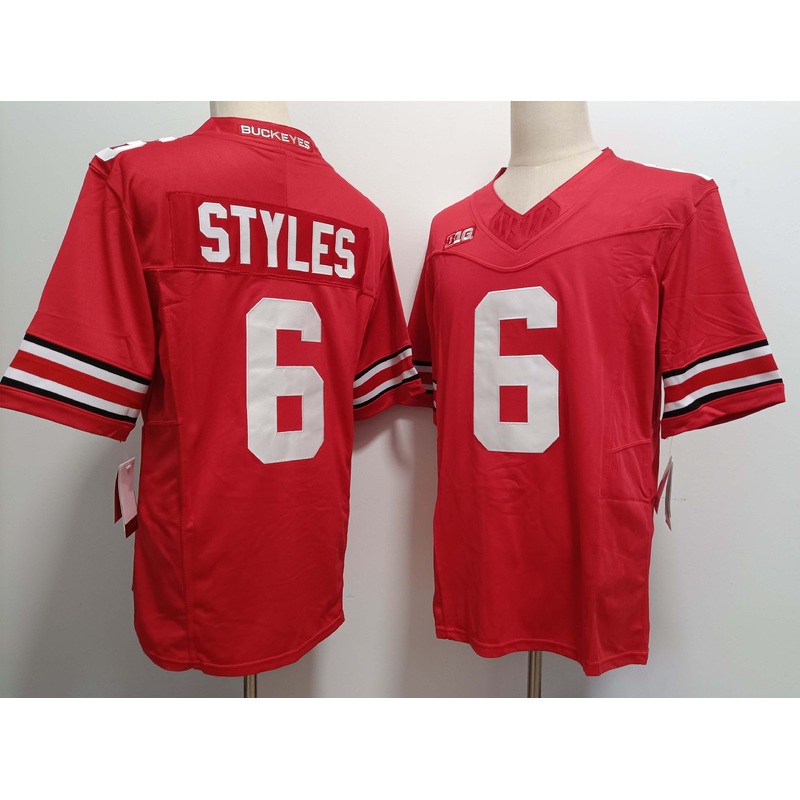 O.State Buckeyes #6 Sonny Styles Red FUSE Stitched American College Jerseys