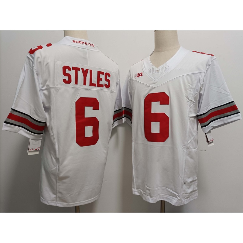 O.State Buckeyes #6 Sonny Styles White FUSE Stitched American College Jerseys