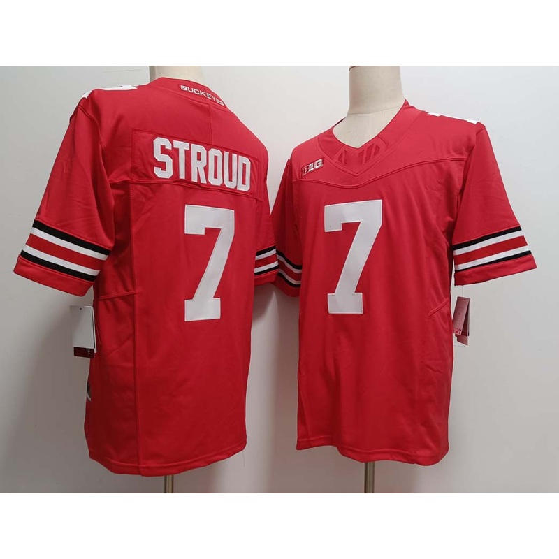 O.State Buckeyes #7 CJ Stroud White FUSE Stitched American College Jerseys