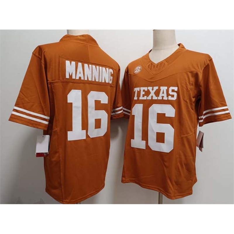 T.Longhorns #16 Arch Manning Orange F.U.S.E Stitched American College Jerseys