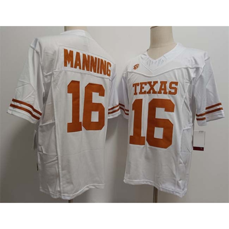 T.Longhorns #16 Peyton Manning White F.U.S.E Stitched American College Jerseys