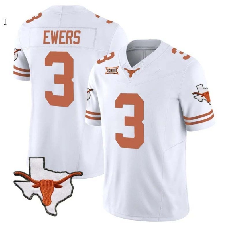 T.Longhorns #3 Quinn Ewers Vapor Limited Football White Stitched American College Jerseys
