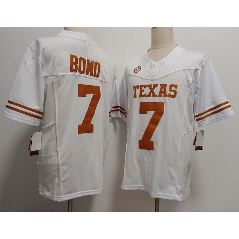 T.Longhorns #7 Isaiah Bond White FUSE Stitched American College Jerseys